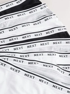 Noir - Lot de 10 culottes à logo en coton