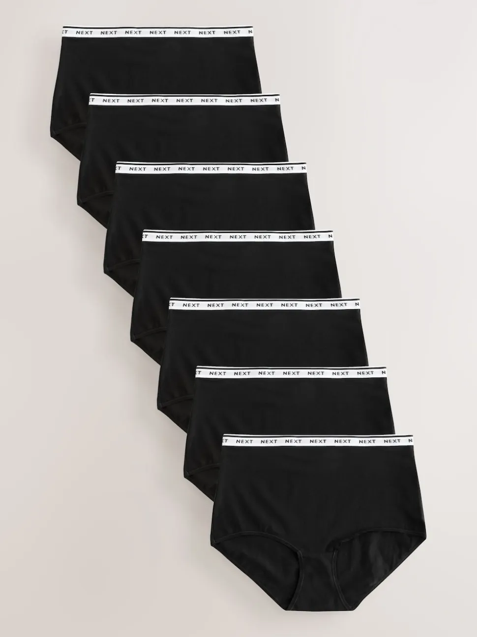 Noir - Lot de 7 culottes à logo en coton
