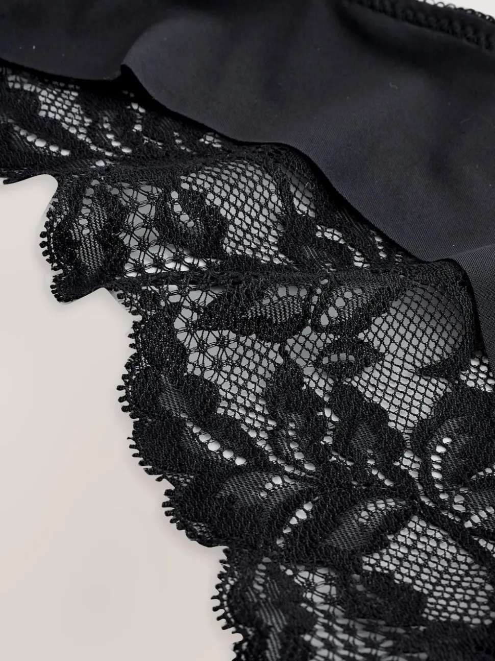 Noir - Lot de 7 culottes NVPL avec dos en dentelle