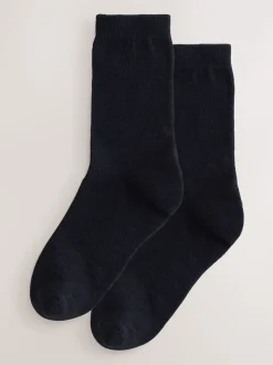Noir - Lot de 2 paires de chaussettes en polaire thermique