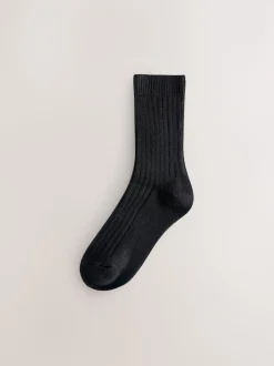 Noir - Lot de 3 paires de chaussettes côtelées à poignée chaude