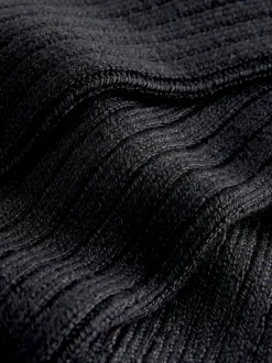 Noir - Lot de 3 paires de chaussettes côtelées à poignée chaude
