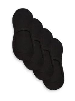 Noir - Lot de 4 paires de chaussettes de sport invisibles à semelle matelassée