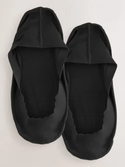 Noir - Lot de 2 paires de chaussettes invisibles transparentes à bord festonné