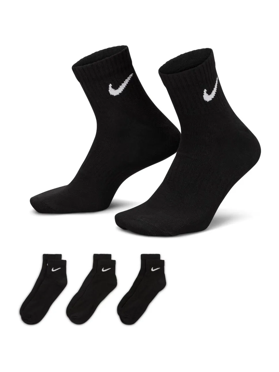 Noir - Lot de chaussettes de cheville Nike Lightweight Everyday 3