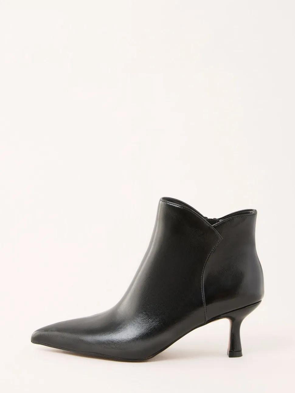 Noir - Love & Roses bottes élégantes en Faux Cuir à Kitten heel et bout pointu
