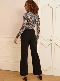 Noir - Love & Roses Raccourci Ample Jeans
