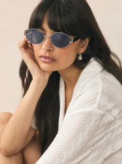 Noir - Lunettes de soleil ovales Tone