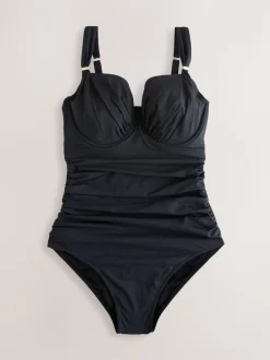 Noir - Maillot de bain DK à armatures avec contrôle du ventre