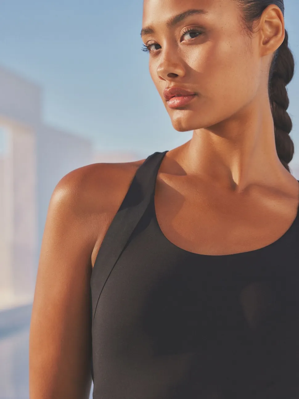 Noir - Maillot de bain Unitard avec contrôle du ventre