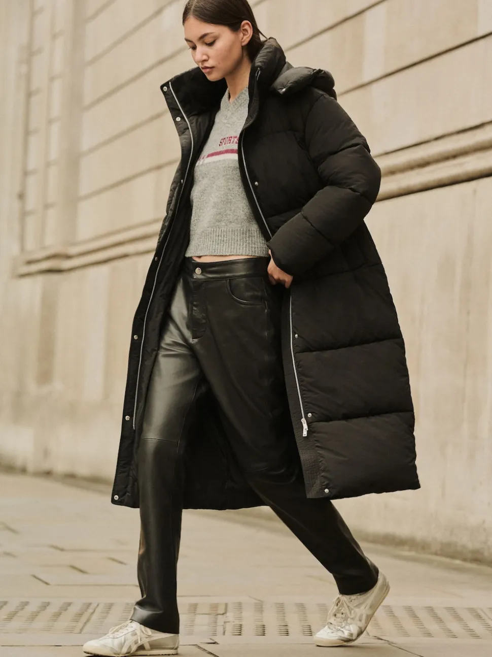 Noir - Manteau long rembourré imperméable