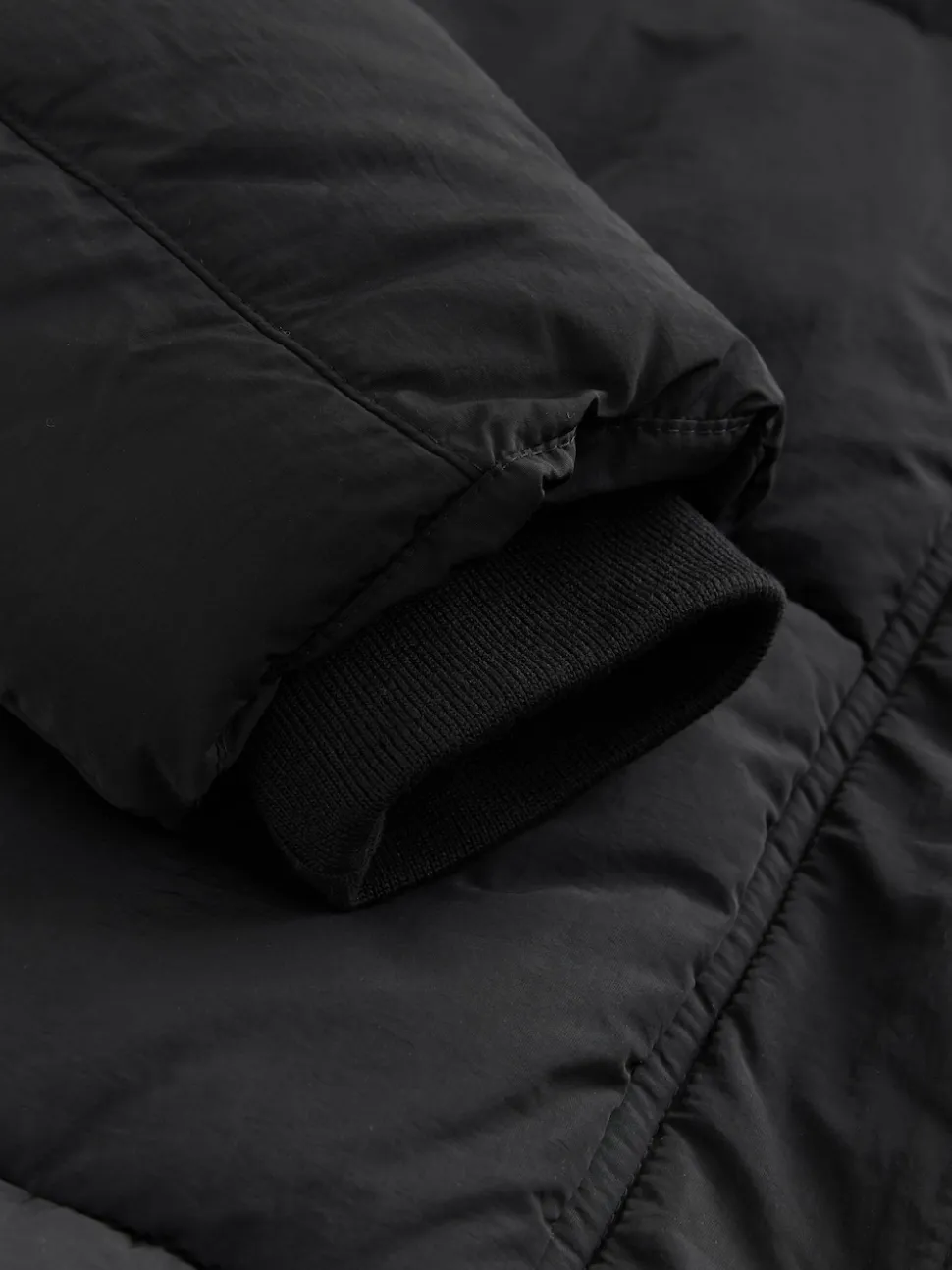 Noir - Manteau long rembourré imperméable