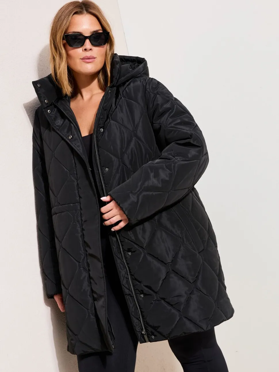 Noir - Manteau matelassé Friends Like These mi-long