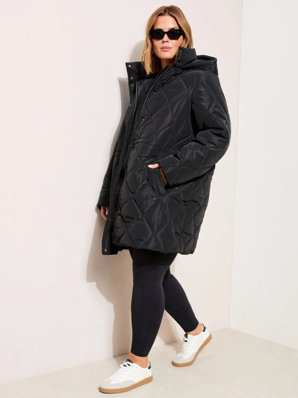 Noir - Manteau matelassé Friends Like These mi-long