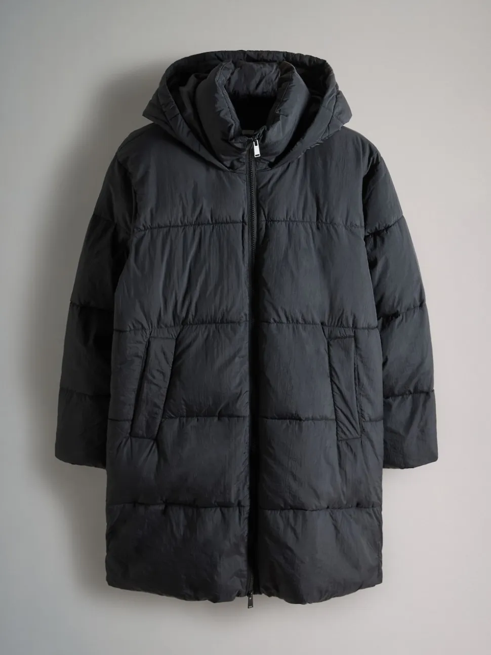 Noir - Manteau mi-long matelassé The Set long à capuche