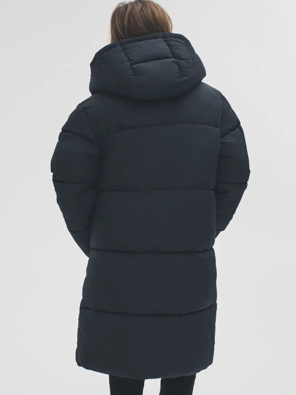 Noir - Manteau mi-long matelassé The Set long à capuche