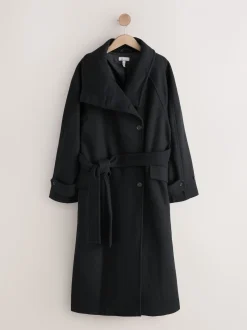 Noir - Manteau N. Premium en entonnoir