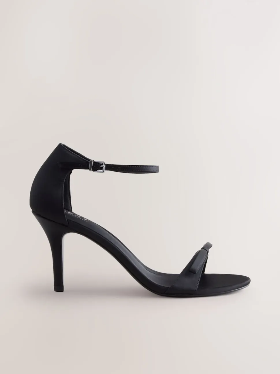 Noir - Mini sandales Forever Comfort® en satin à talons avec nœud