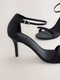 Noir - Mini sandales Forever Comfort® en satin à talons avec nœud