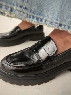 Noir - Mocassins à semelle épaisse