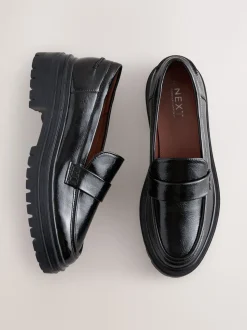 Noir - Mocassins à semelle épaisse