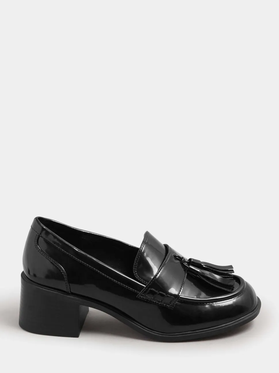 Noir - Mocassins à talons Yours Curve coupe extra large