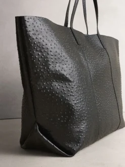 Noir - N. Premium grand Sac shopping en cuir