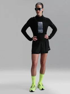 Noir - Nike Shorts de course Swift Dri-FIT Milieu 2à1