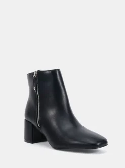 Noir - Novo Bottes Kate zippées à talons carrés et bout carré