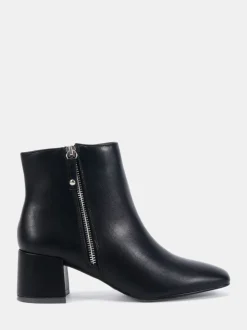 Noir - Novo Bottes Kate zippées à talons carrés et bout carré