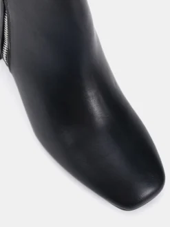 Noir - Novo Bottes Kate zippées à talons carrés et bout carré