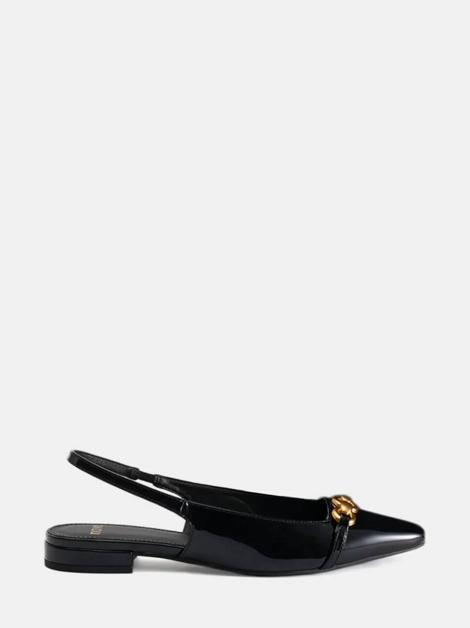 Noir - Novo Colish Hardware Slingback Chaussures plates