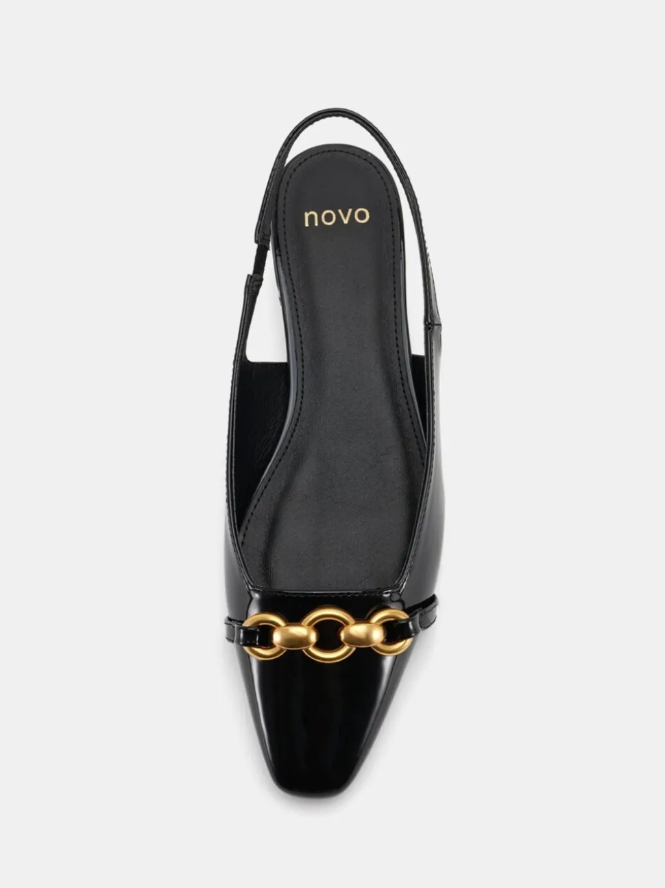 Noir - Novo Colish Hardware Slingback Chaussures plates