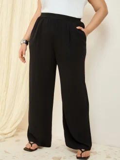 Noir - Pantalon ample Friends Like These taille élastique