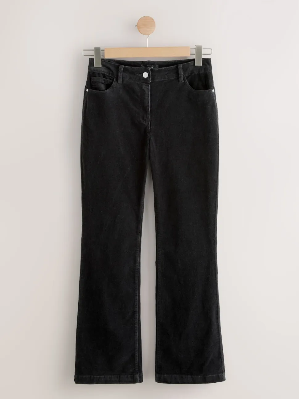 Noir - Pantalon bootcut en velours