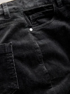 Noir - Pantalon bootcut en velours