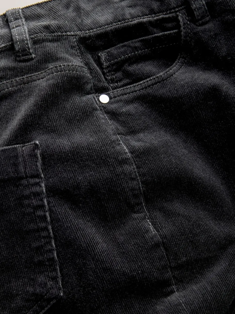Noir - Pantalon bootcut en velours