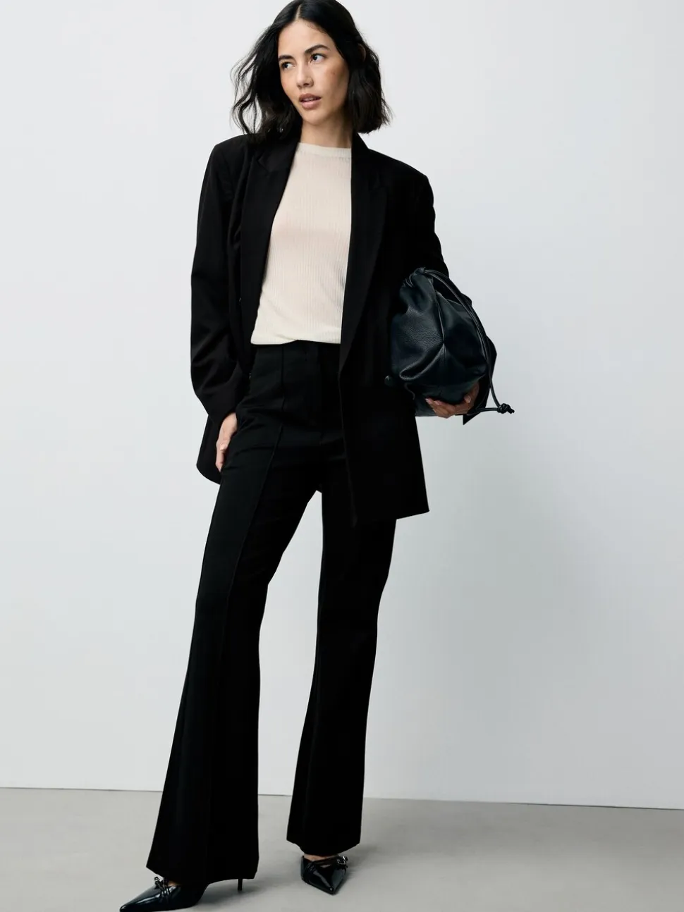 Noir - Pantalon bootcut sculptant
