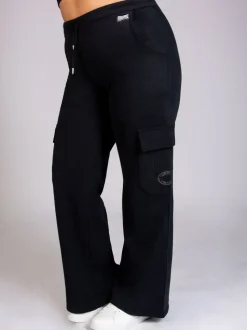 Noir - Pantalon de jogging large cargo femme