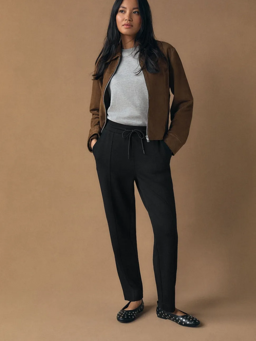 Noir - Pantalon de jogging fuselé en jersey