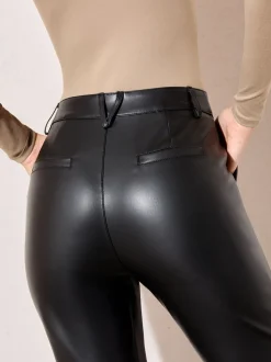 Noir - Pantalon droit Friends Like These similicuir