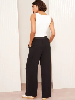 Noir - Pantalon Friends Like These à taille élastique