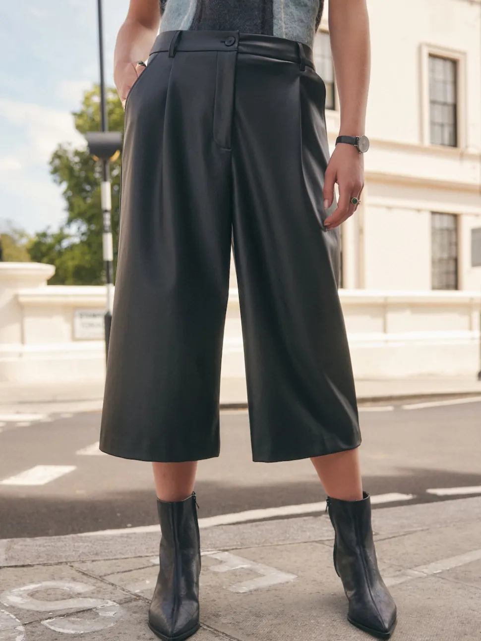 Noir - Pantalon Jort en similicuir