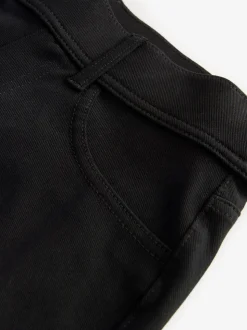 Noir - Pantalon large en denim de jersey