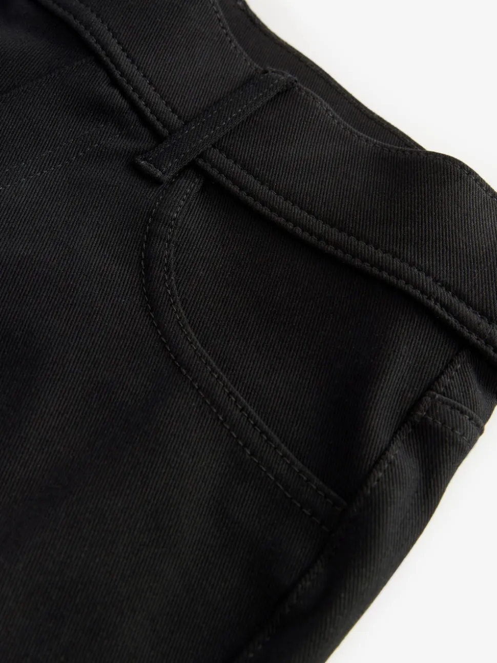 Noir - Pantalon large en denim de jersey