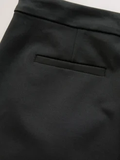 Noir - Pantalon large en Ponte avec boutons dorés