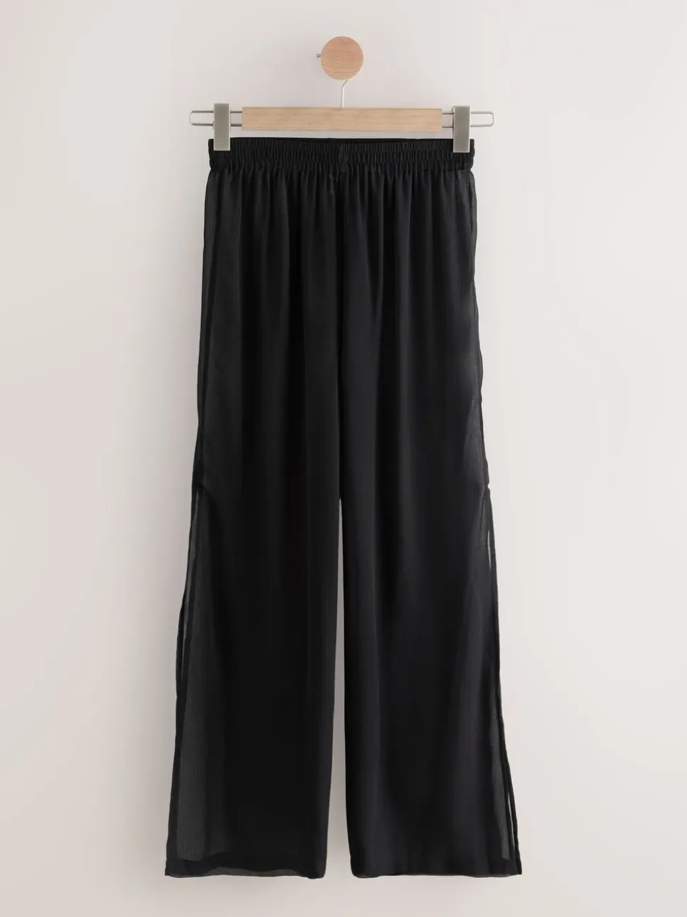 Noir - Pantalon large transparent Beach