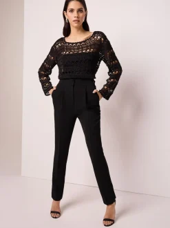 Noir - Pantalon sablier ajusté
