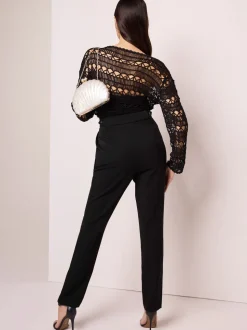 Noir - Pantalon sablier ajusté