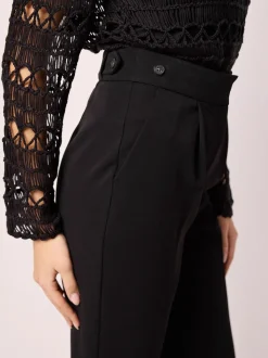 Noir - Pantalon sablier ajusté